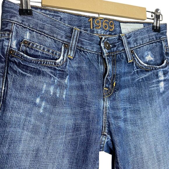 Vtg Gap 1969 Jeans Womens 1 (27x29) Western Boot Cut Denim Cowgirl Low Rise Y2K - Picture 7 of 12